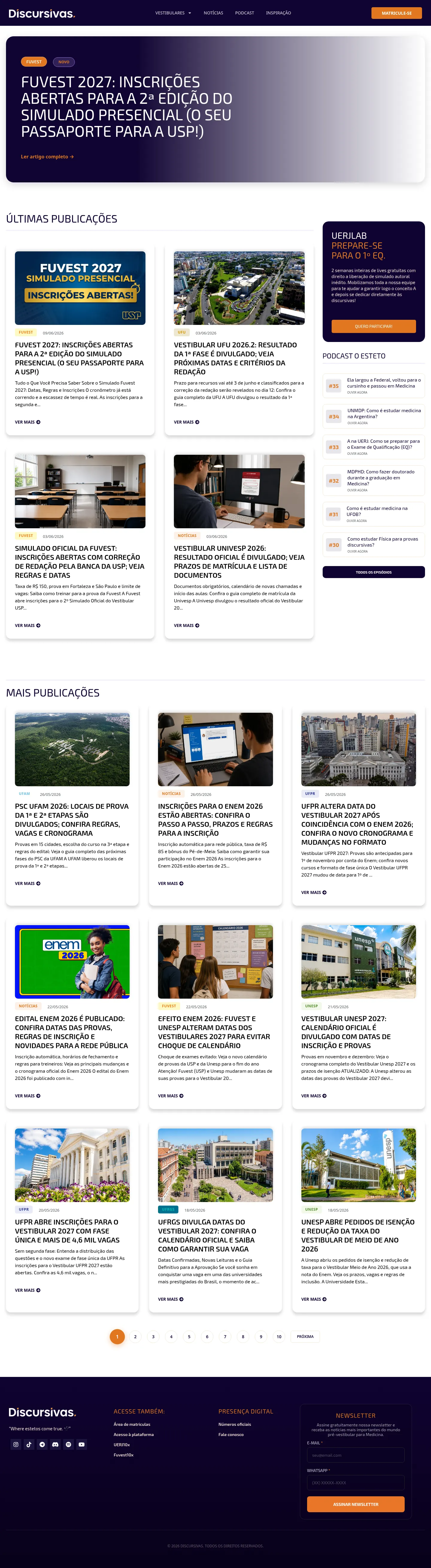 Portal Discursivas · Educação · Portal de conteúdo