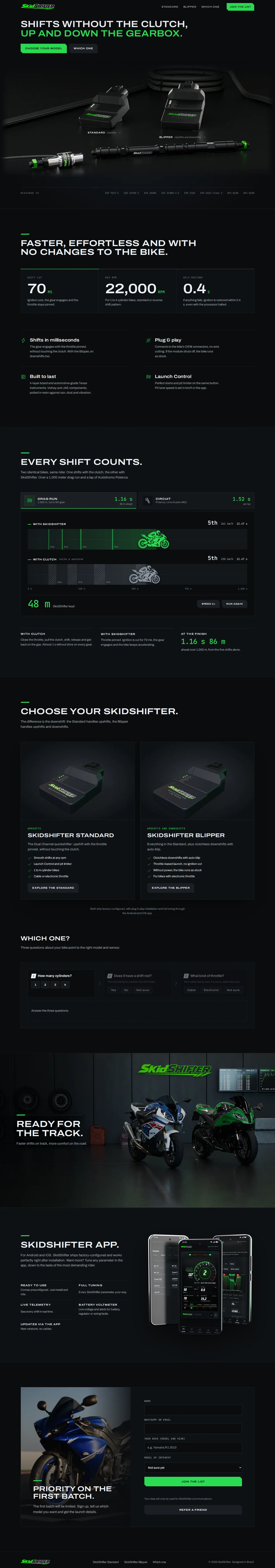 SkidShifter · Manufacturing · Motorcycle electronics