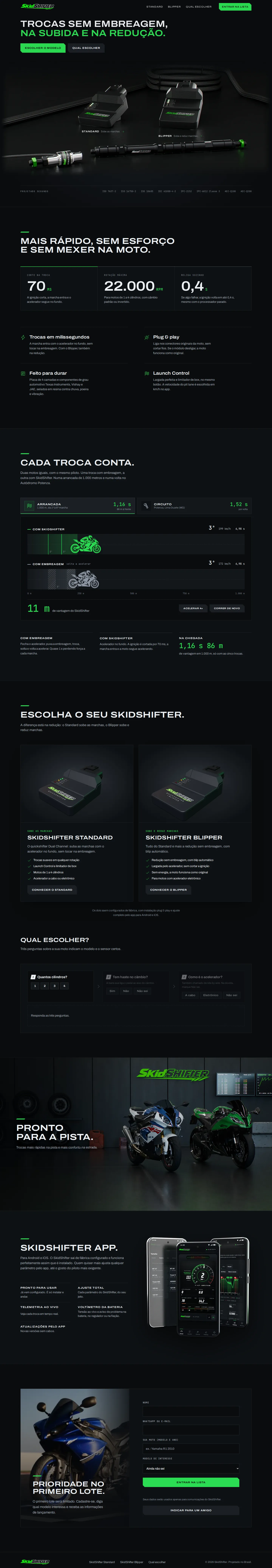 SkidShifter · Indústria · Eletrônica para motos